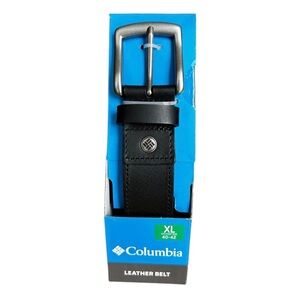 NEW NIB Columbia Men's Leather Belt Black Fits Pant Size XL 40-42